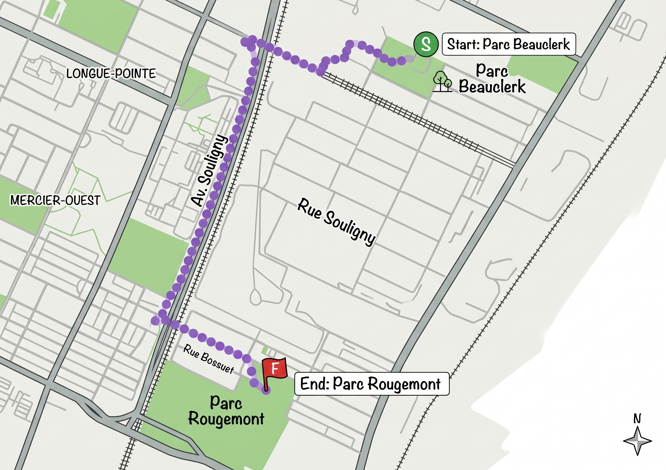 Carte du parcours de la course 3 km